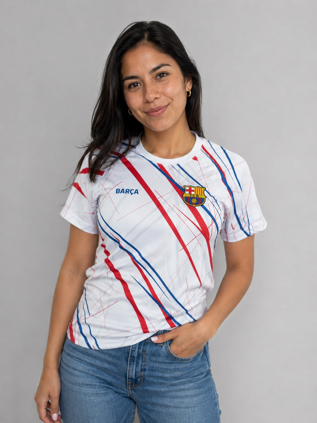 Barcelona Trainingsshirt Liniert - Damen