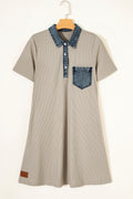 Vestido Beige Siena con Cuello Polo