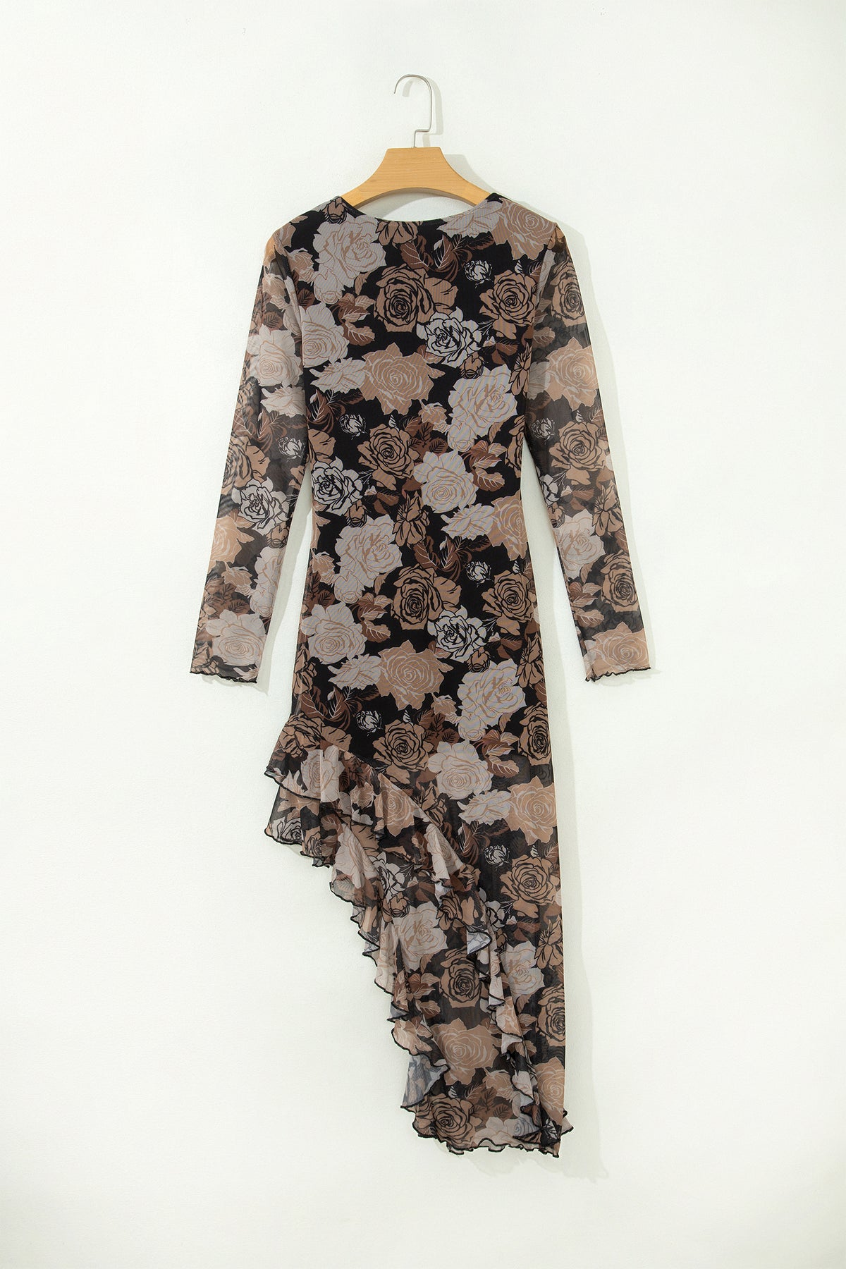 Vestido Negro Floral Asimétrico
